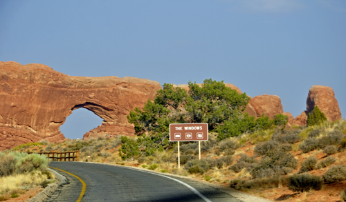 sign : The Windows at  Arches National Park